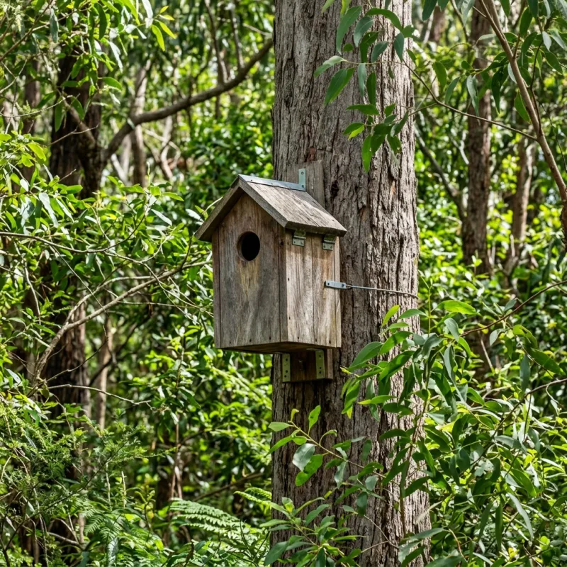 Animal nesting box installed as a humane alternative to a Kurunjang roof cavity